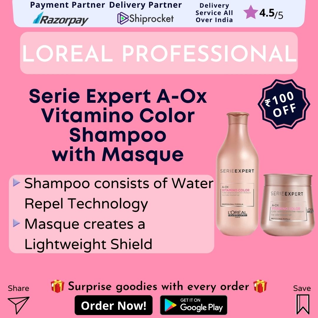 LOreal Paris Serie Expert A-Ox Vitamino Color Shampoo 300ml with Masque 250 ml
