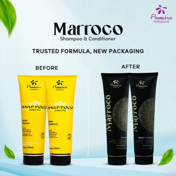 floractive marroco updated packaging Floractive Profissional Marroco Golden Plus Shampoo (250ml)